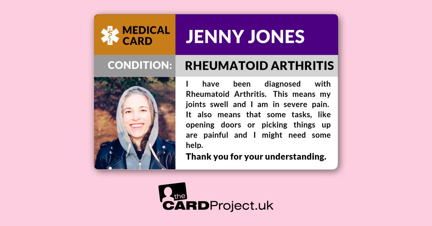 Rheumatoid Arthritis Awareness Photo Medical ID Alert Card 